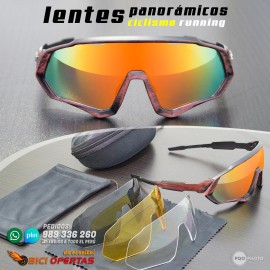 Lentes Panorámicos Ciclismo/Running - Negro-Naranja